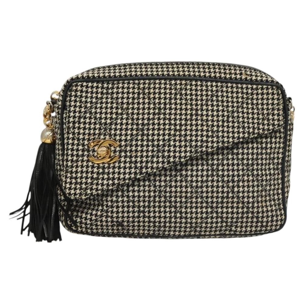 Chanel Matelasse Canvas Chain Shoulder Bag White